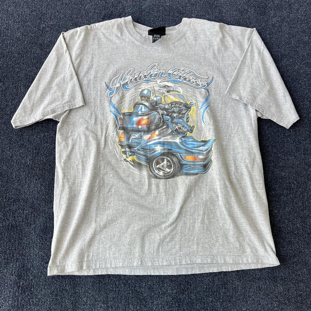 Vintage Y2K American Biker Shirt Mens XL‎ Haulin Class Motorcycle Graphic Tee